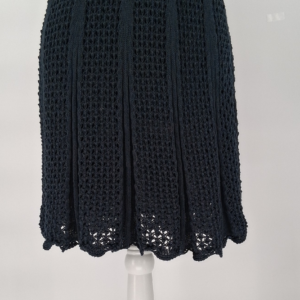 RED Valentino Navy Crochet Cotton Fit & Flare Dress Made in Italy Size Large - Picture 6 of 13